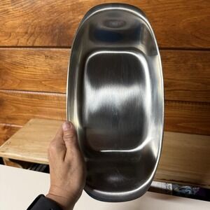 Vintage WMF Cromargan Stainless Steel Oval Serving Tray